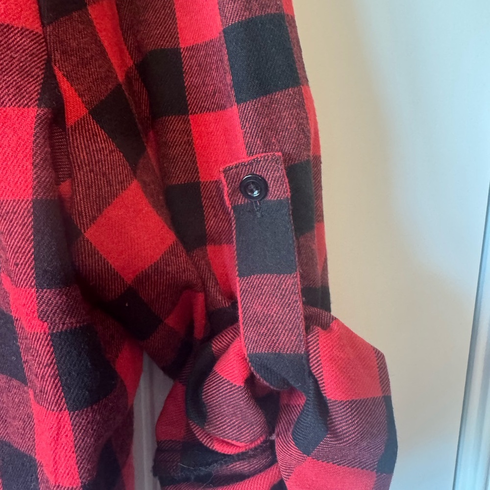 Red and Black Plaid Button Down Shirt - Picture 2 of 5